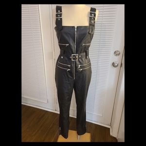 NWT WeWoreWhat vegan leather overalls - sexy and fun!